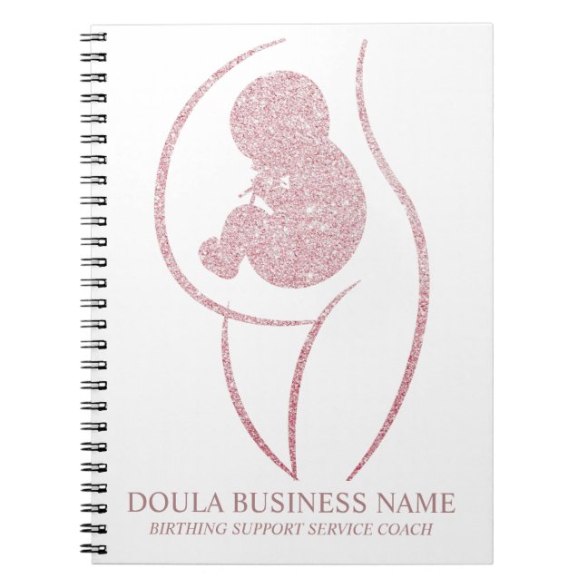 Rose Gold Glitter Doula & Birth Coach Journal