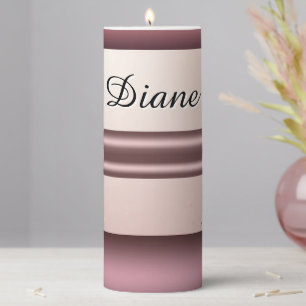 Rose Gold Glitter Drip Custom name Pillar Candle