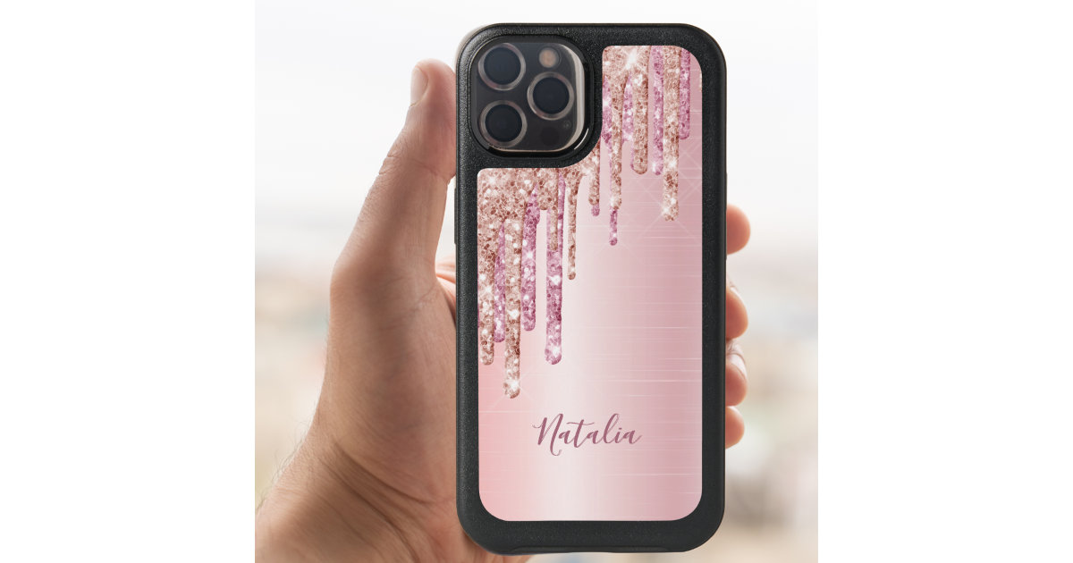 Girly Pink Glitter Blush Monogram Name Phone Case, Custom Name Case, Free  Personalization - The Sparkle Case