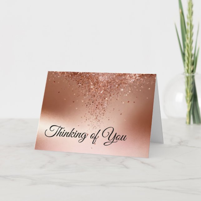  Rose Gold Glitter Drip Sympathy Card (Front)