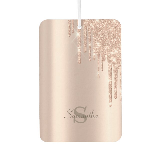 Rose Gold Glitter Drips Air Freshener (Front)