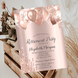 Rose Gold Retirement Invitations & Invitation Templates - Zazzle