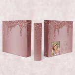 Rose Gold Glitter Drips Birthday Photo Album<br><div class="desc">Rose Gold Glitter Drips Birthday Photo Album Binder featuring faux pink and mauve glitter drips and your custom name and photo. Easy to customize and perfect for all your birthday photos! Find album inserts at your local office supply store! Please contact us at cedarandstring@gmail.com if you need assistance with the...</div>