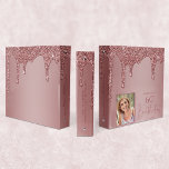 Rose Gold Glitter Drips Birthday Photo Album 3 Ring Binder<br><div class="desc">Rose Gold Glitter Drips Birthday Photo Album Binder featuring faux pink and mauve glitter drips and your custom name and photo. Easy to customize and perfect for all your birthday photos! Find album inserts at your local office supply store! Please contact us at cedarandstring@gmail.com if you need assistance with the...</div>