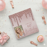 Rose Gold Glitter Drips Birthday Photo Album 3 Ring Binder<br><div class="desc">Rose Gold Glitter Drips Birthday Photo Album Binder featuring faux pink and mauve glitter drips and your custom name and photo. Easy to customize and perfect for all your birthday photos! Find album inserts at your local office supply store! Please contact us at cedarandstring@gmail.com if you need assistance with the...</div>