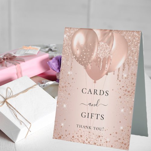 Rose gold glitter drips blush cards gifts sign