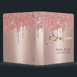 Rose Gold Glitter Drips Gold Scissor Hair Salon  3 Ring Binder<br><div class="desc">Modern Rose Gold Glitter Drips Gold Scissor Hair Salon Binders.</div>