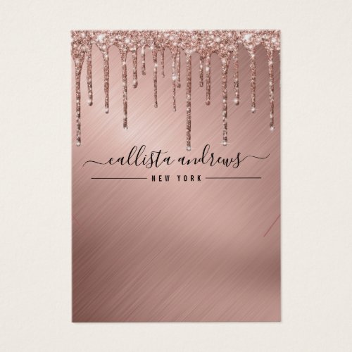 Rose Gold Glitter Drips Necklace Display Card