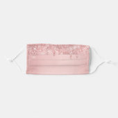 Rose Gold Glitter Drips Personalized Salon Adult Cloth Face Mask (Front, Folded)