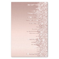 Rose gold glitter drips pink girly luxury tissue paper