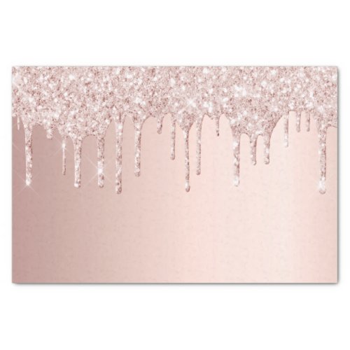 Rose gold glitter drips pink girly sparkle tissue paper