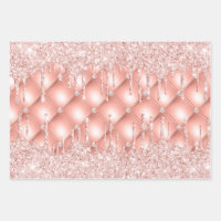 Glam Rose Gold Glitter Wrapping Paper, Zazzle