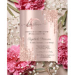 Rose Gold Glitter Drips Rose Gold 40th Birthday  Invitation<br><div class="desc">A modern,  chic,  and glamorous with glitter drips on a rose gold background.</div>