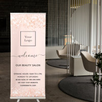 Rose gold glitter dust business logo salon