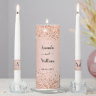 Rose gold glitter dust metal names wedding