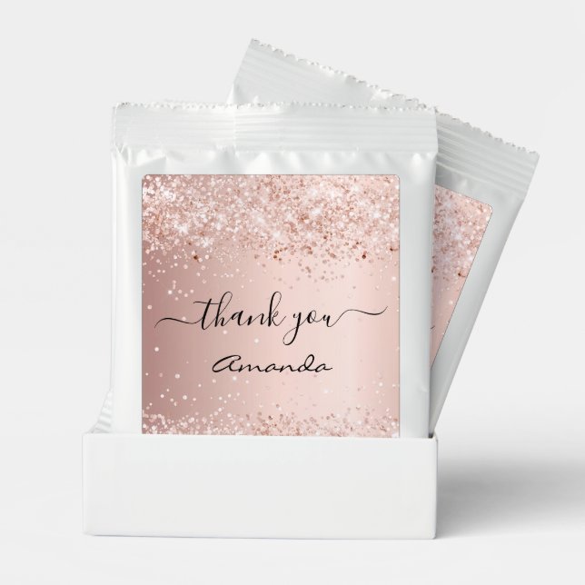 Rose gold glitter dust name thank you margarita drink mix (Pair)