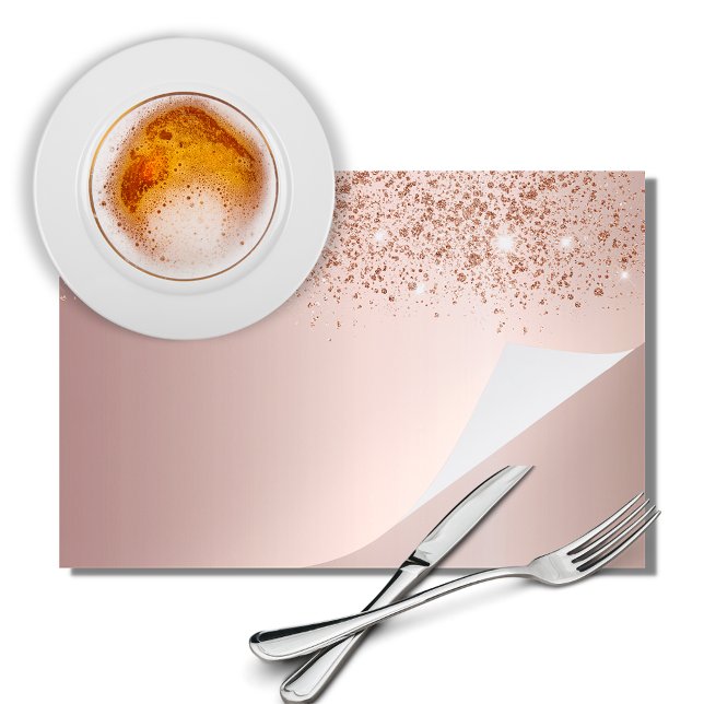 Rose gold glitter dust party paper placemat (Creator Uploaded)