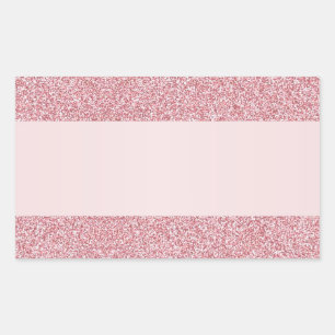 Rose Gold Glitter Effect Add Your Text Blank Rectangular Sticker