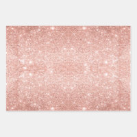 Rose gold glitter drips pink sparkle glam girly wrapping paper, Zazzle