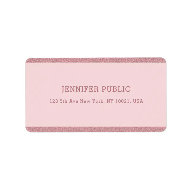 Rose Gold Glitter Elegant Modern Template Label | Zazzle