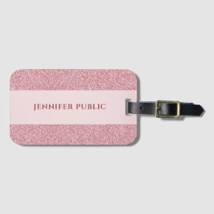 Rose Gold Glitter Elegant Modern Template Luggage Tag