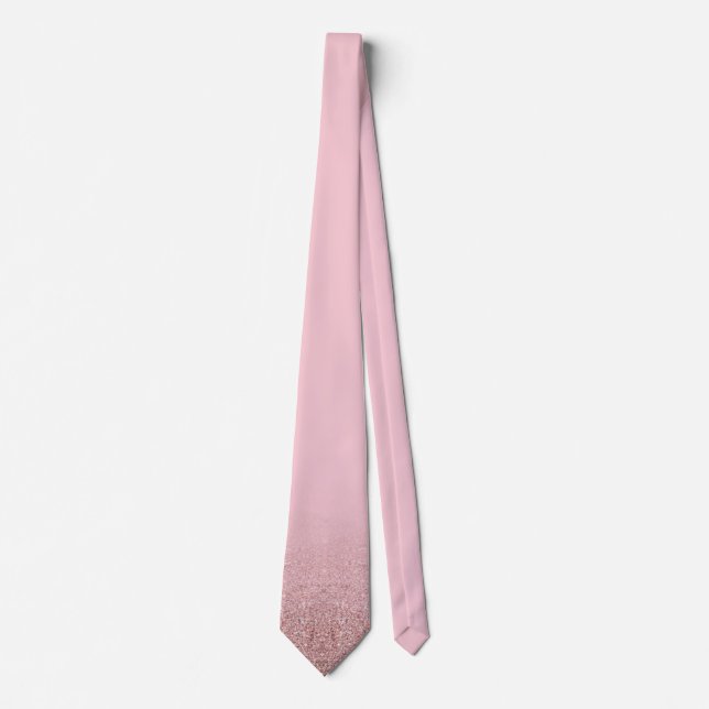 Rose Gold Glitter Elegant Modern Template Trendy Neck Tie (Front)