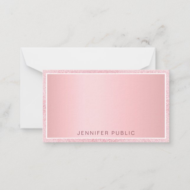 Rose Gold Glitter Elegant Personalized Template (Front)