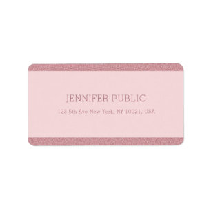 Rose Gold Glitter Elegant Professional Modern Label