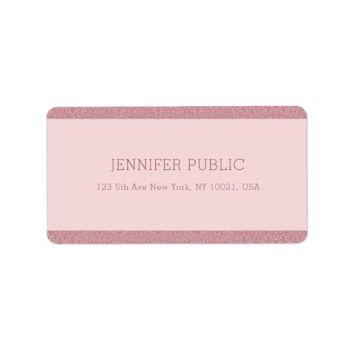 Rose Gold Glitter Elegant Professional Modern Label