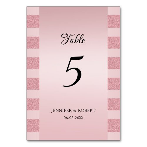 Rose Gold Glitter Elegant Script Template Modern Table Number