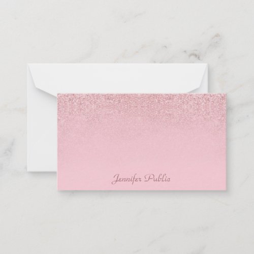 Rose Gold Glitter Elegant Template Handwritten