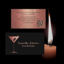 Rose Gold Glitter Event Bartender QR Code
