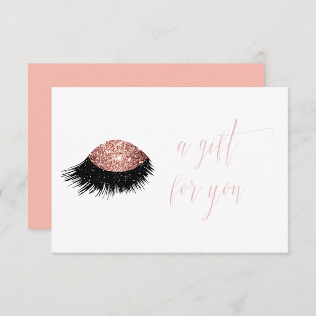Rose Gold Glitter Eye Gift Certificate Invitation (Front/Back)