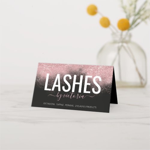 Rose Gold Glitter Eyelashes Aftercare All In One Loyalty Card