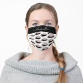 Rose Gold Glitter Eyelashes Personalized Salon Adult Cloth Face Mask (Worn)