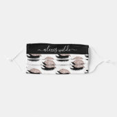 Rose Gold Glitter Eyelashes Personalized Salon Adult Cloth Face Mask (Front, Folded)