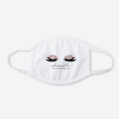 Rose Gold Glitter Eyelashes Salon White Cotton Face Mask (Front)