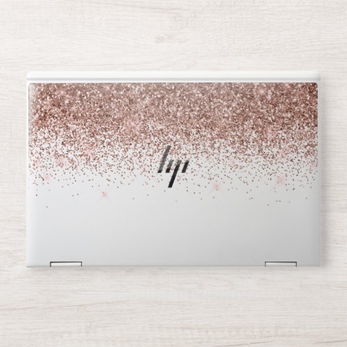 Rose Gold Glitter fading Ombre Waterfall HP Laptop Skin