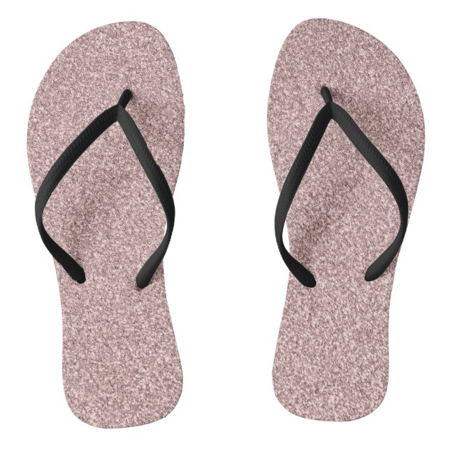 Rose Gold Glitter Flip Flops (Footbed)