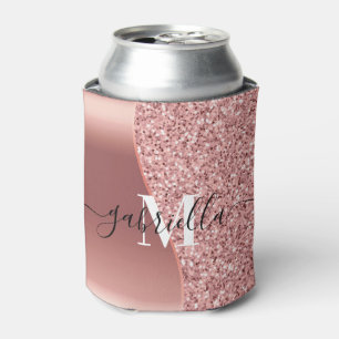 Rose Gold Glitter Foil Can Cooler