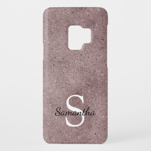 Rose Gold Glitter Foil Sparkle Elegant Monogram Case_Mate Samsung Galaxy S9 Case