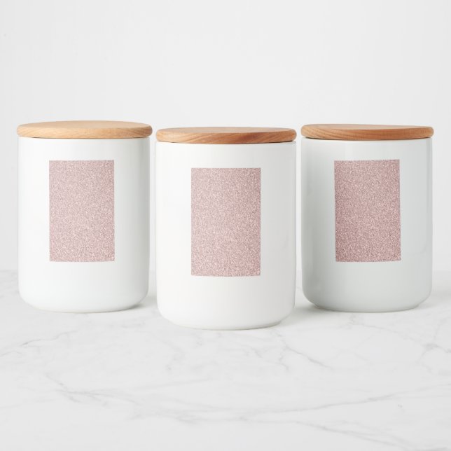 Rose Gold Glitter Food Label (Bottles)