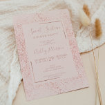 Rose gold glitter frame pastel blush pink sweet 16 invitation<br><div class="desc">Modern ose gold glitter ombre and splatters sweet 16 birthday party on chic customizable blush pink with rose gold geometric frame and elegant typography.</div>