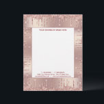 Rose Gold Glitter Framed Your Business Letterhead<br><div class="desc">Design Your Own Personalized Rose Gold Blush Glitter Sparkle Drips Elegant Modern Business Office Letterhead - Add Your Name - Company / Address - Contact Information / More - Choose / Add Your Favorite Text Fonts / Size and Colors - Resize and move or remove and add elements / text...</div>