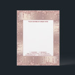Rose Gold Glitter Framed Your Business Letterhead<br><div class="desc">Design Your Own Personalized Rose Gold Blush Glitter Sparkle Drips Elegant Modern Business Office Letterhead - Add Your Name - Company / Address - Contact Information / More - Choose / Add Your Favorite Text Fonts / Size and Colors - Resize and move or remove and add elements / text...</div>