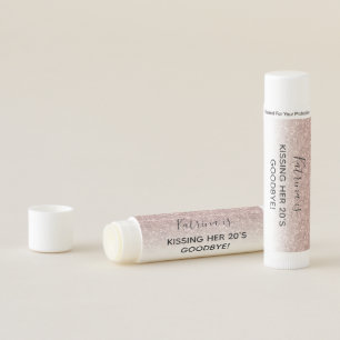 Rose Gold Glitter Fun 30th Birthday Party Favor Li Lip Balm
