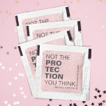 Rose Gold Glitter Funny Bachelorette Party Favor Hand Sanitizer Packet<br><div class="desc">Offer a useful bachelorette party favor with these personalized hand sanitizer packets featuring the funny saying NOT THE PROTECTION YOU THINK in modern typography. All text is editable. ASSISTANCE: For help with design modification or personalization, color change, transferring the design to another product or you would like coordinating items, contact...</div>