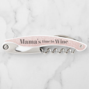Rose Gold Glitter Funny Mom Quote Wine Waiter's Corkscrew