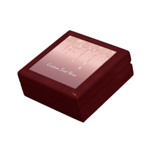 Rose Gold Glitter Gift Box Personalized Text Name