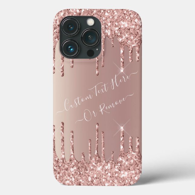 Rose Gold Glitter Gift with Your Text Name Case-Mate iPhone Case (Back)